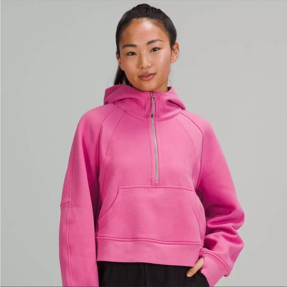 Lululemon Scuba Half-Zip Hoodie M/L in Pink Blossom